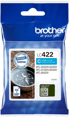 Original Brother LC422C (LC-422C) Druckerpatrone Cyan