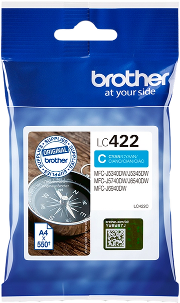 Original Brother LC422C (LC-422C) Druckerpatrone Cyan