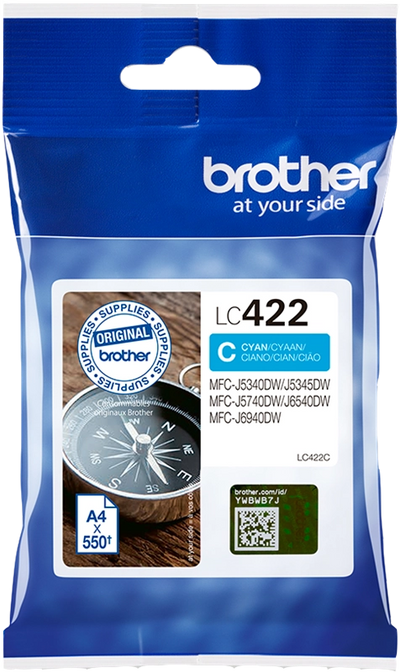 Original Brother LC422C (LC-422C) Druckerpatrone Cyan