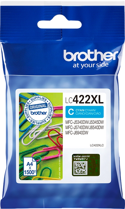 Original Brother LC422XLC (LC-422XLC) Druckerpatrone Cyan