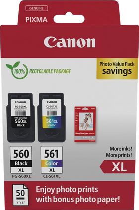 Original Canon PG-560XL / CL-561XL Druckerpatronen Multipack Schwarz / Color