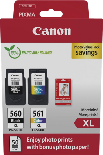 Original Canon PG-560XL / CL-561XL Druckerpatronen Multipack Schwarz / Color