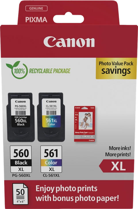 Original Canon PG-560XL / CL-561XL Druckerpatronen Multipack Schwarz / Color