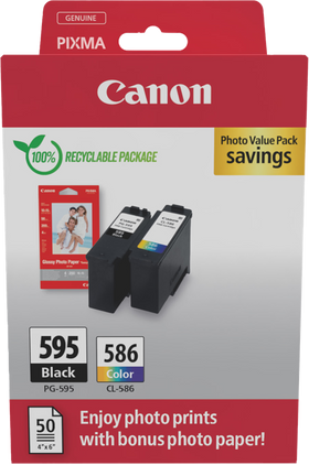 Original Canon PG-595+CL-586 Druckerpatrone Schwarz & Color, Multipack