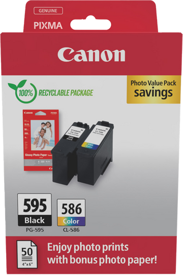 Original Canon PG-595+CL-586 Druckerpatrone Schwarz & Color, Multipack