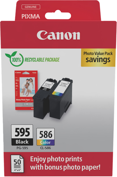 Original Canon PG-595+CL-586 Druckerpatrone Schwarz & Color, Multipack
