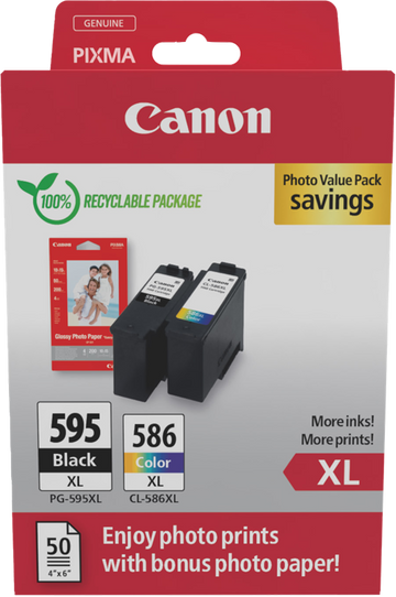 Original Canon PG-595XL+CL-586XL Druckerpatrone Schwarz & Color, Multipack