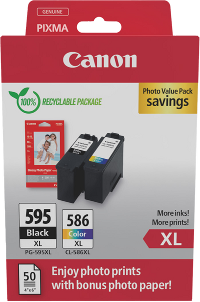 Original Canon PG-595XL+CL-586XL Druckerpatrone Schwarz & Color, Multipack