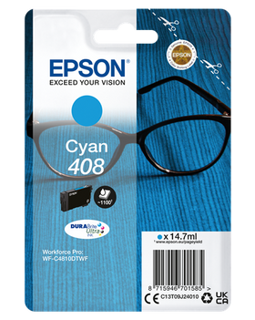 Original Epson 408 (C13T09J24010) Cyan Tintenpatrone DURABrite