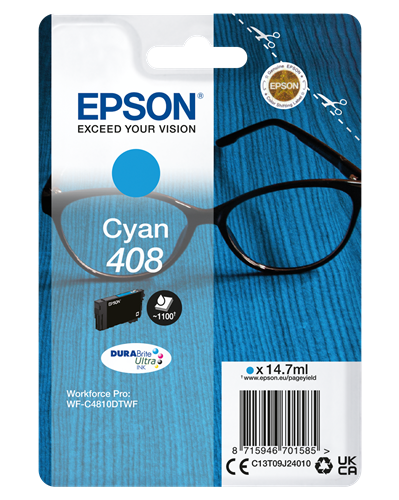 Original Epson 408 (C13T09J24010) Cyan Tintenpatrone DURABrite