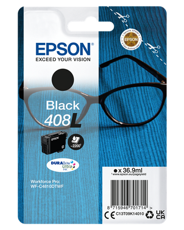 Original Epson 408L (C13T09K14010) Schwarz Tintenpatrone DURABrite