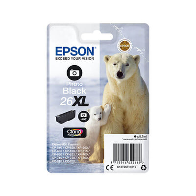 Original Epson T2631 / 26 XL (C13T26314012) Tinte Photo Black