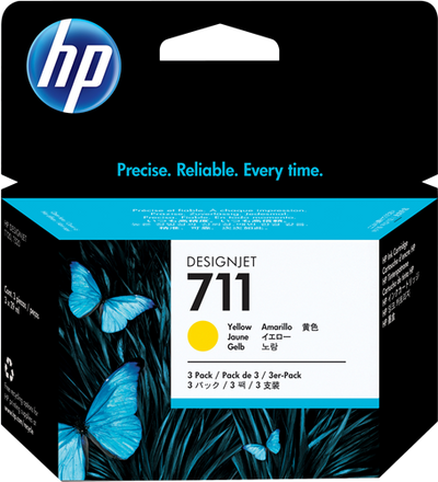 Original HP 711 Gelb 3 Pack Tintenpatrone (CZ136A)