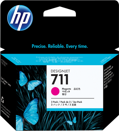 Original HP 711 Magenta 3 Pack Tintenpatrone (CZ135A)
