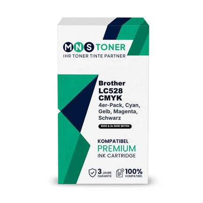 Kompatibel zu Brother LC528 CMYK Druckerpatrone Schwarz/Cyan/Magenta/Gelb, Multipack