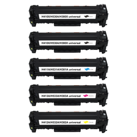Kompatibel zu HP CC530A / 304A Toner Spar-Set (5 Stk.)