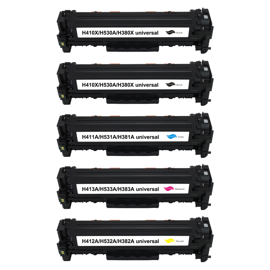 Kompatibel zu HP CC530A / 304A Toner Spar-Set (5 Stk.)